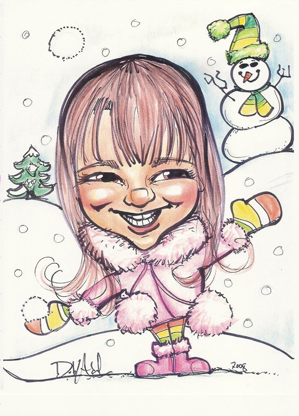Winter caricature artwork
