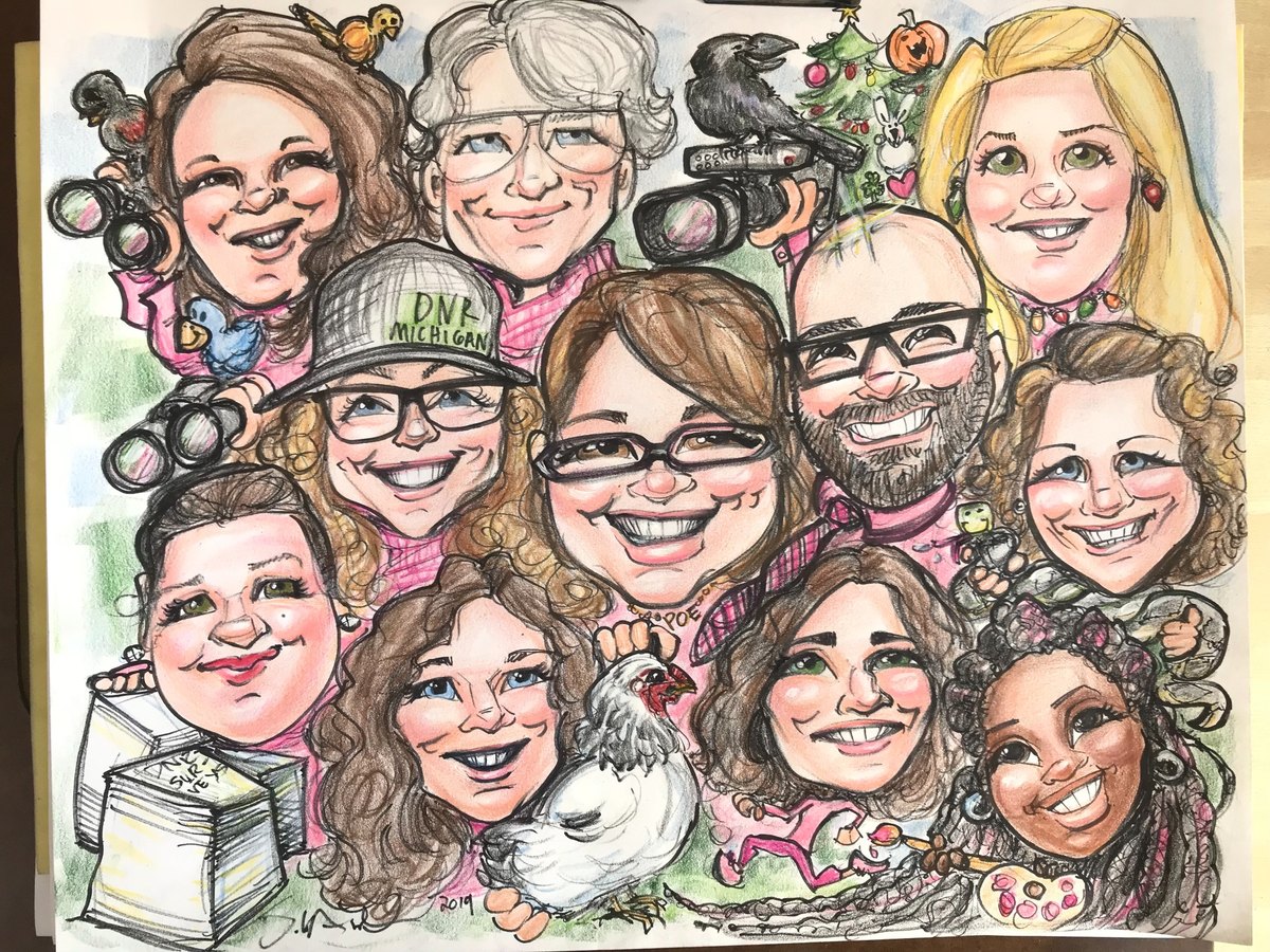 Group caricature artwork